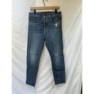Veronica Beard Jeans Faye 11' Skinny Womens Terrain Blue Button Fly  Size 30